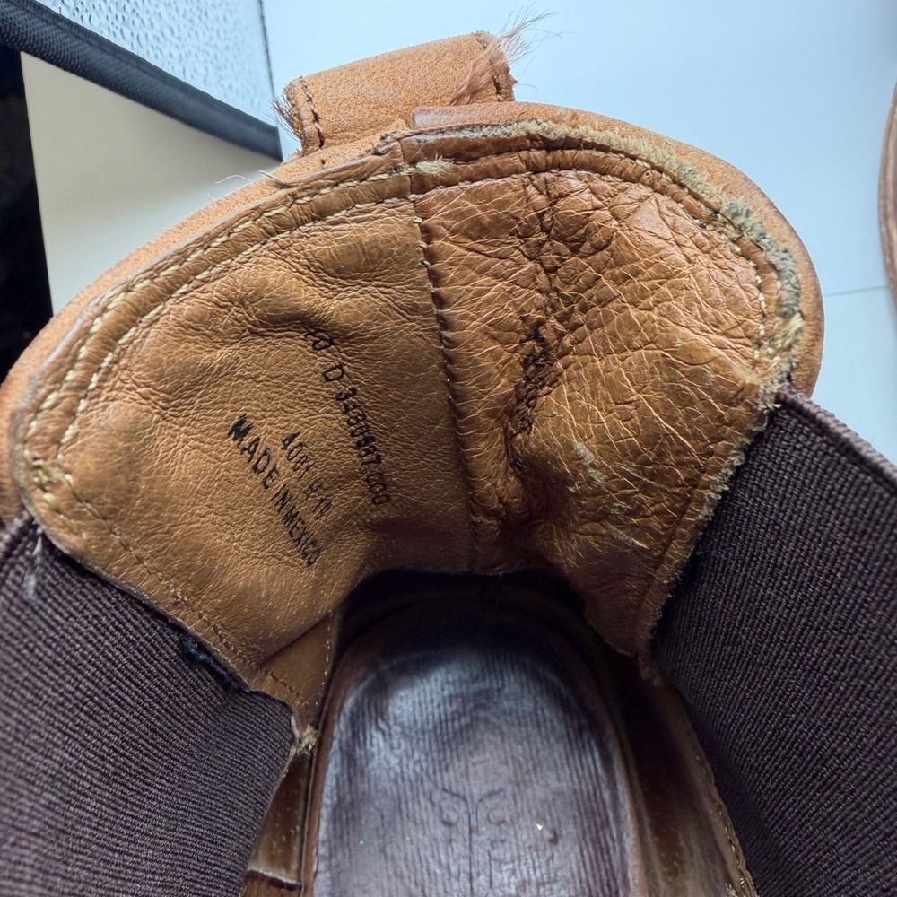 Frye Men's Chelsea Boots Size 10 D Cognac Leather 3480687 Dark Brown Pull On - Picture 8 of 9